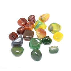 Natural Agate Natural Agate Beads, No Hole/Undrilled, Tumbled Stone, Vase Filler Gems, Dyed & Heated, Nuggets, 18~27x17~20mm, about 102pcs/1000g