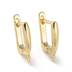 Golden Brass Hoop Earring Findings with Latch Back Closure, with Horizontal Loop, Teardrop, Golden, 19x3x13mm, Hole: 1.6mm, Pin: 1mm