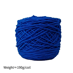 Blue 190g 8-Ply Milk Cotton Yarn for Tufting Gun Rugs, Amigurumi Yarn, Crochet Yarn, for Sweater Hat Socks Baby Blankets, Blue, 5mm