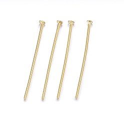 Golden 304 Stainless Steel Flat Head Pins, Golden, 20.5x0.6mm, Head: 1.5mm