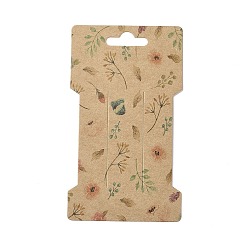 Fleur Cartes d'affichage de pince à cheveux en papier kraft, cartes de support d'arc de cheveux, fournitures d'accessoires pour cheveux, fleur, 11.5x6.6x0.03 cm, Trou: 24.5x8.5mm
