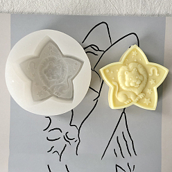 Leo DIY Star with Constellation Candle Silicone Molds, for Scented Candle Making, White, Leo, 9x3.3cm