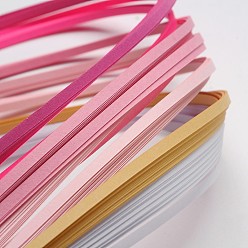 Pink 6 couleurs quilling bandes de papier, rose, 530x5mm, à propos 120strips / sac, 20strips / couleur