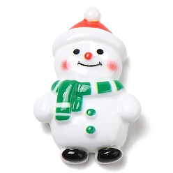 Muñeco de nieve Cabujones de resina opaca con tema navideño, para la fabricación de la joyería, muñeco de nieve, 30.5x20.5x8 mm