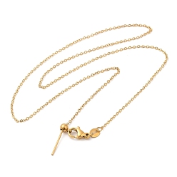 Golden 304 Stainless Steel Cable Chain Necklace for Women, for Beadable Necklace Making, Golden, 17.24 inch(43.8cm)
