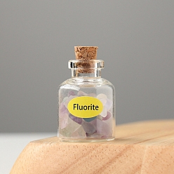 Флюорит Натуральный флюоритовый дисплей, бутылка желаний энергетического каменного чипа рейки, 20x30 мм