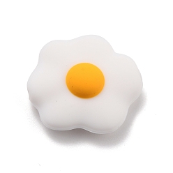 Blanco Perlas focales de silicona ecológicas de grado alimenticio, masticar cuentas para mordedores, diy collares de enfermería haciendo, tortilla, blanco, 24.5x23x7 mm, agujero: 2 mm