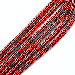 Brique Rouge 7 âmes intérieures cordes en polyester et spandex, pour la fabrication de bracelets en corde, firebrick, 4mm, environ 109.36 yards (100m)/paquet, 420~500g / bundle