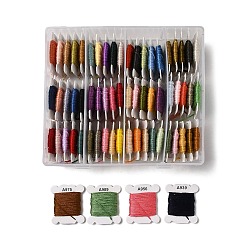 Mixed Color 80 Cards 80 Colors 6-Ply Polyester Embroidery Floss, Cross Stitch Threads, Mixed Color, 0.5mm, about 4.37 Yards(4m)/card, 1 card/color