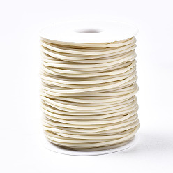 Tan Hollow Pipe PVC Tubular Synthetic Rubber Cord, Wrapped Around White Plastic Spool, Tan, 3mm, Hole: 1.5mm, about 27.34 yards(25m)/roll