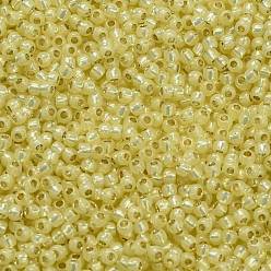 (2109) Silver Lined Jonquil Opal Cuentas de semillas redondas toho, granos de la semilla japonés, (2109) ópalo jonquil forrado en plata, 11/0, 2.2 mm, agujero: 0.8 mm, acerca 1110pcs / botella, 10 g / botella