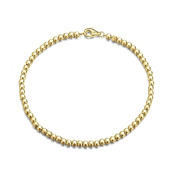 Real 18K Gold Plated 925 Sterling Silver Ball Chain Bracelets, with S925 Stamp, Golden, 6-1/2 inch(16.5cm)