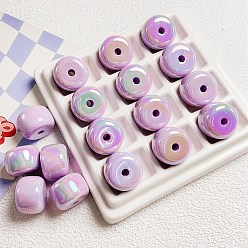 Violet Spray Painted Plastic Beads, Barrel, Violet, 20x14mm