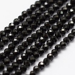 Espinela Perlas negras naturales espinela hebras, facetados, rondo, 2 mm, agujero: 0.5 mm, sobre 175 unidades / cadena, 14.9 pulgada (38 cm)