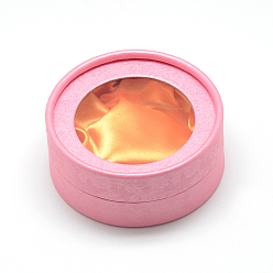 Pink Картонные коробки браслет, для браслета и браслет, плоско-круглые, розовые, 8.5x3.5 см