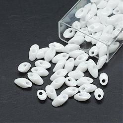 (HTL402) Opaque White MiYuki Long Magatama Beads, Japanese Seed Beads, (LMA402) Opaque White, (HTL402) Opaque White, 7x4mm, Hole: 1mm, about 3500pcs/bag, 450g/bag