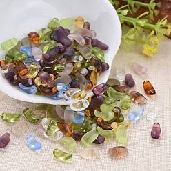 Couleur Mélangete Perles de verre tchèques, perles de poignard, givré, pétale, couleur mixte, 9x5x4mm, Trou: 0.9mm, environ 357 pcs ~ 363 pcs / bag