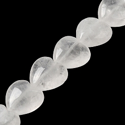 Cristal de Quartz Naturelles cristal de quartz brins de perles, perles de cristal de roche, cœur, 15x16x7.5mm, Trou: 1mm, Environ 12 pcs/chapelet, 6.97''~7.09'' (17.7~18 cm)