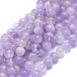 Amethyst Natural Amethyst Beads Strands, Round, 8mm, Hole: 1mm, about 48pcs/strand, 15.1 inch(38.5cm)