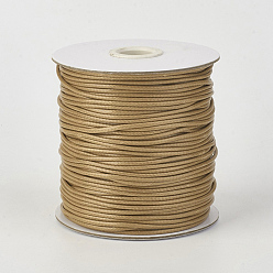 Camel Eco-Friendly Korean Waxed Polyester Cord, Camel, 3mm, about 41.01~41.56 Yards(37.5~38m)/Roll