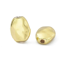 Light Gold Crémaillère perles en alliage placage, ovale, or et de lumière, 11x8.5x3.5mm, Trou: 1.6mm