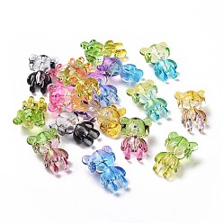 Mixed Color Two Tone Transparent Acrylic Beads, Girl, Mixed Color, 34x23.5x15.5mm, Hole: 3mm