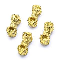 Raw(Unplated) Brass Beads, Dorje Vajra for Buddha Jewelry, Lead Free & Cadmium Free & Nickel Free, Raw(Unplated), 24x11mm, Hole: 3mm