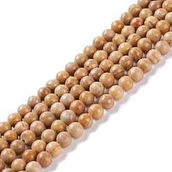 Perú Línea de plata natural hebras de perlas de jaspe, teñido y climatizada, rondo, Perú, 4~4.5 mm, agujero: 1 mm, sobre 91~98 unidades / cadena, 14.96~15.35 (38~39 cm)