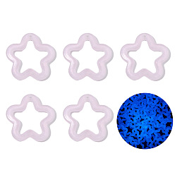 Thistle Luminous Acrylic Pendants, Star, Thistle, 30x30mm, Hole: 2mm, 10pcs/bag