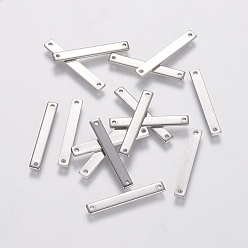 Stainless Steel Color 201 Stainless Steel Links connectors, Rectangle, 25x3.5x1mm, Hole: 1mm