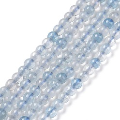 Aquamarine Natural Aquamarine Beads Strands, Round, 3mm, Hole: 0.6mm, about 139pcs/strand, 15.55 inch(39.5cm)