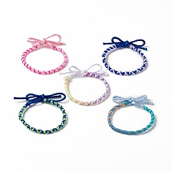 Couleur Mélangete Bracelet cordon tressé polyester, bracelet réglable pour femme, couleur mixte, 11-3/4x1/8 pouce (30x0.4 cm)