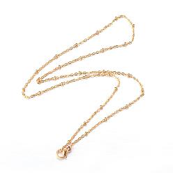 Золотой 304 из нержавеющей стали кабель цепи ожерелья, с карабин-лобстерами , золотые, 17.91 дюйм (45.5 см), 1.5 мм