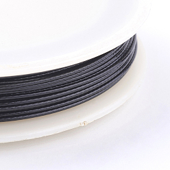 Noir Fil de queue de tigre, acier inoxydable revêtu de nylon, noir, Jauge 18, 1.0mm, environ 32.8 pieds (10 m)/rouleau