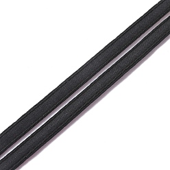 Black Flat Cotton Ribbon, Garment Sewing Accessories, Black, 3/8 inch(11mm), about 16.40 Yards(15m)/Roll