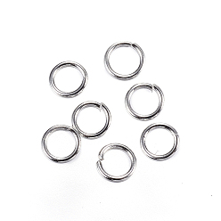 Color de Acero Inoxidable 304 argollas de acero inoxidable, anillos del salto abiertos, color acero inoxidable, 5x0.6 mm, 22 calibre, diámetro interior: 3.8 mm