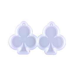Silicone Poker DIY Silicone Pendant Molds, Resin Casting Molds, For UV Resin, Epoxy Resin Jewelry Making, Club, 58x98x6mm