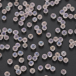 Pink Bricolage nail art decoration mini perles de verre, minuscules perles de clou de caviar, de couleur plaquée ab , ronde, rose, 3.5mm, environ 450 g /sachet 
