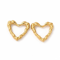 Real 18K Gold Plated Ion Plating(IP) 304 Stainless Steel Linking Rings, Bumpy, Heart, Real 18K Gold Plated, 14x15x3mm, Inner Diameter: 8x10.5mm