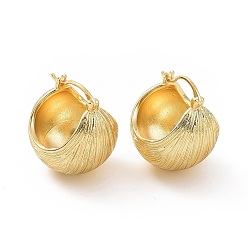 Chapado en Oro Real 18K Pendientes de aro de bola redonda de latón para mujer, real 18 k chapado en oro, 22x19x19 mm, pin: 14x0.75~1.3 mm