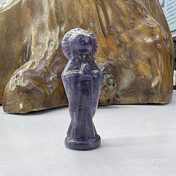 Лепидолит Резные фигурки богини исцеления из натурального лепидолита, Украшения из камня с энергией Рейки, 80 мм