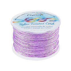 Lila Hilos de nylon, cuerdas de milán / cuerdas retorcidas, lila, 1.5~2 mm, sobre 50 m / rollo