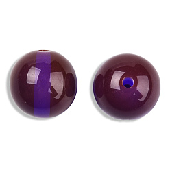 Purple Resin Beads, Imitation Beeswax, Round, Purple, 13.5x13mm, Hole: 2~2.3mm