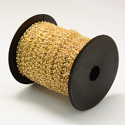 Marron Sablonneux Plated rocailles cordons, avec des câblés en polyester, avec des bobines de couleur aléatoire et des cordes en nylon, Sandy Brown, 2 mm, environ 100 verges / rouleau (300 pieds / rouleau)