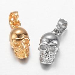 Mixed Color 316 Surgical Stainless Steel Pendants, Skull, Mixed Color, 18.5x9.5x9mm, Hole: 5x6mm