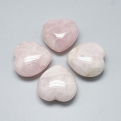 Quartz Rose Coeur de quartz rose naturel pierres d'amour, pierres de palme de poche pour équilibrer le reiki, 39~41x40~40.5x17~19mm