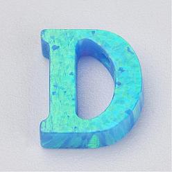 Letter D Charmes en opale synthétique, letter.d, 10x8.5x2.5mm, Trou: 0.8mm