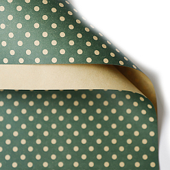 Dark Green 20 Sheet Polka Dot Pattern Gift Wrapping Paper, Rectangle, Folded Flower Bouquet Wrapping Paper Decoration, Dark Green, 700x490mm