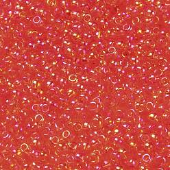 (165) Transparent AB Light Siam Ruby TOHO Round Seed Beads, Japanese Seed Beads, (165) Transparent AB Light Siam Ruby, 8/0, 3mm, Hole: 1mm, about 1110pcs/50g