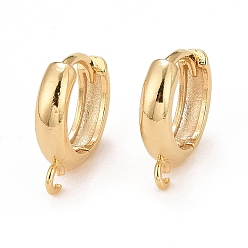Real 24K Gold Plated Rack Plating Eco-friendly Brass Chunky Hoop Earring Findings, with Horizontal Loop, Lead Free & Cadmium Free, Ring, Real 24K Gold Plated, 14x12x3mm, Hole: 1mm, Pin: 1mm